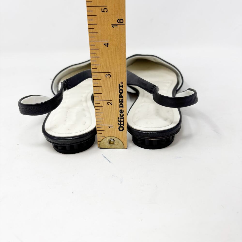 Franco Sarto A-Riva Black Leather Sling Back Pointy Toe Ballet Flat Womens 8.5 - Picture 8 of 10